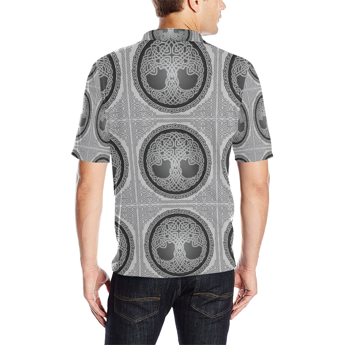 Celtic Tree of life Print Men Polo Shirt