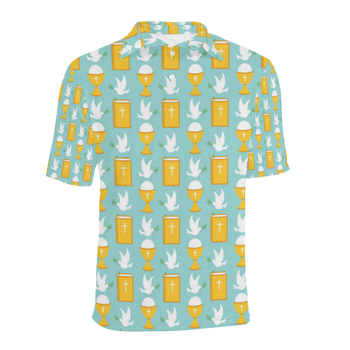Christian Pattern Print Design 02 Men Polo Shirt