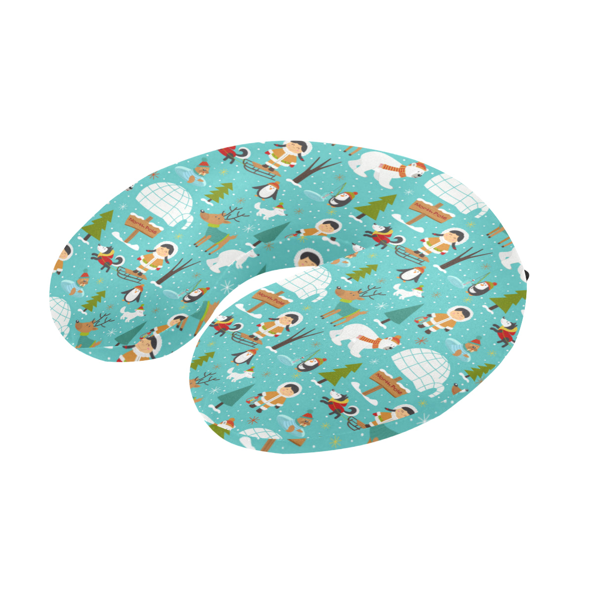 Eskimo Pattern Print Design 01 U-Shaped Travel Neck Pillow
