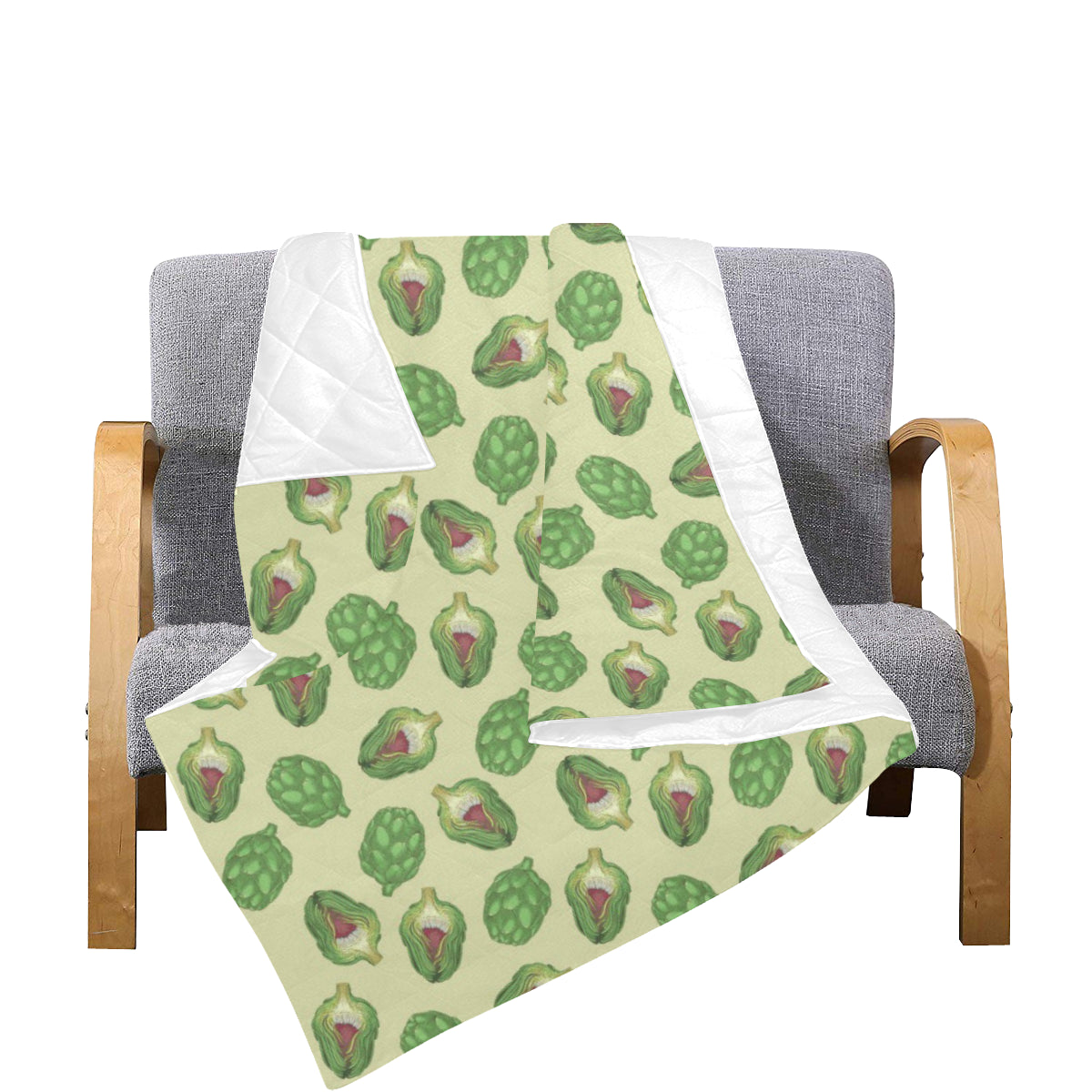 Artichoke Pattern Print Design 03 Premium Quilt