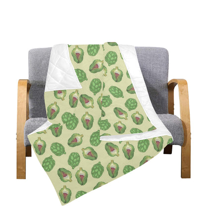 Artichoke Pattern Print Design 03 Premium Quilt