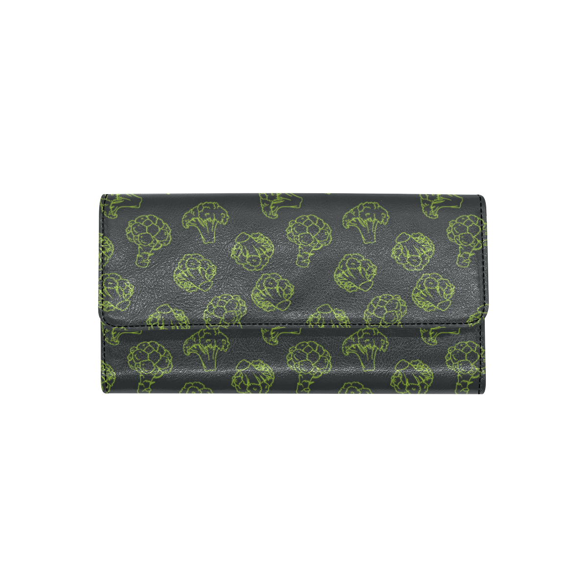 Broccoli Pattern Print Design 01 Women's Trifold Wallet