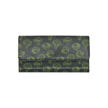 Broccoli Pattern Print Design 01 Women's Trifold Wallet