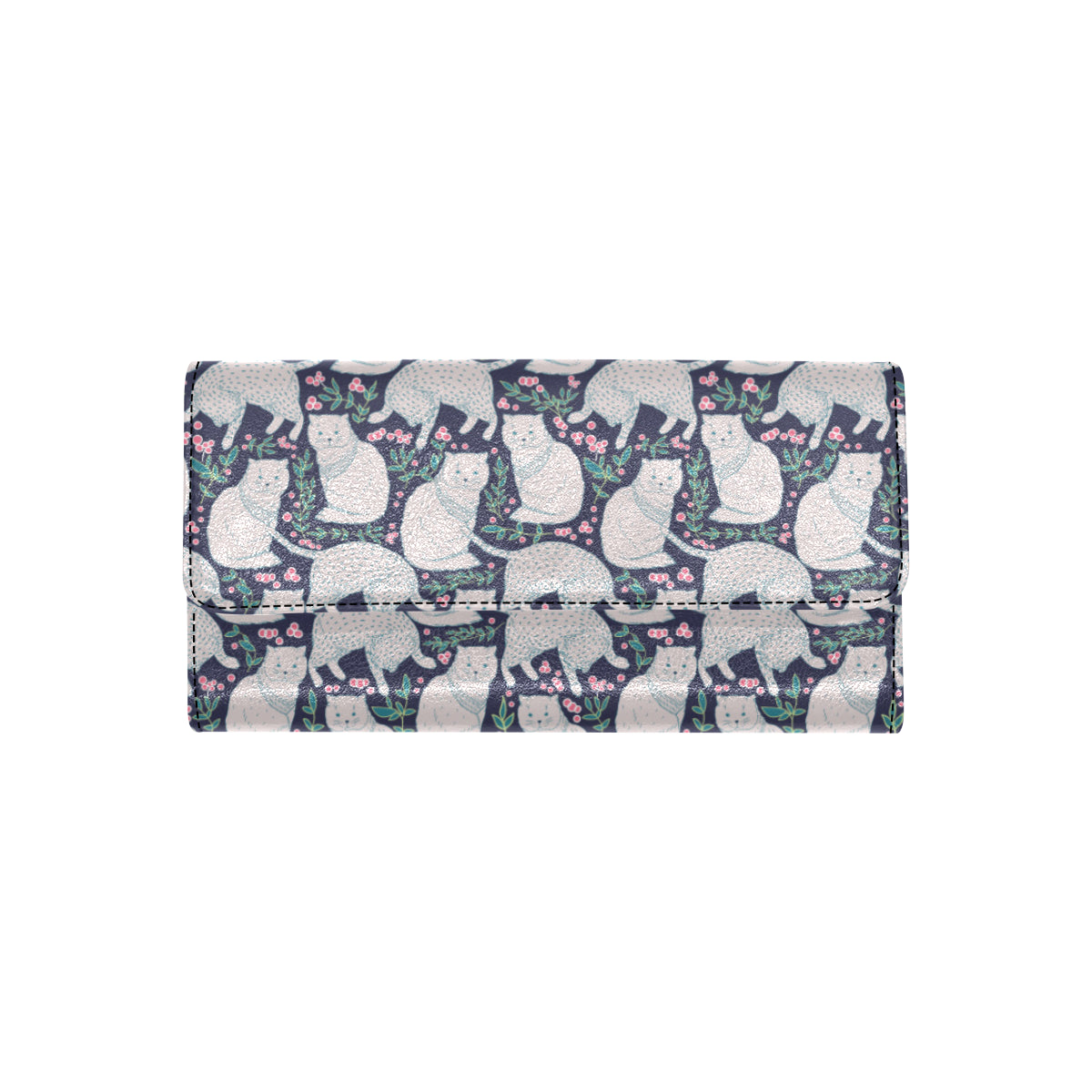 Cat Pattern Print Design 06 Women's Trifold Wallet
