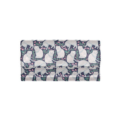 Cat Pattern Print Design 06 Women's Trifold Wallet
