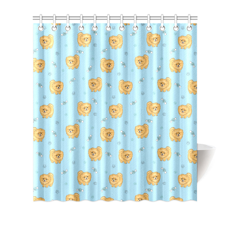 Pomeranians Pattern Print Design A03 Shower Curtain
