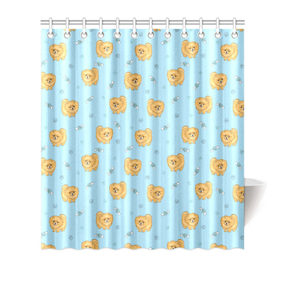 Pomeranians Pattern Print Design A03 Shower Curtain