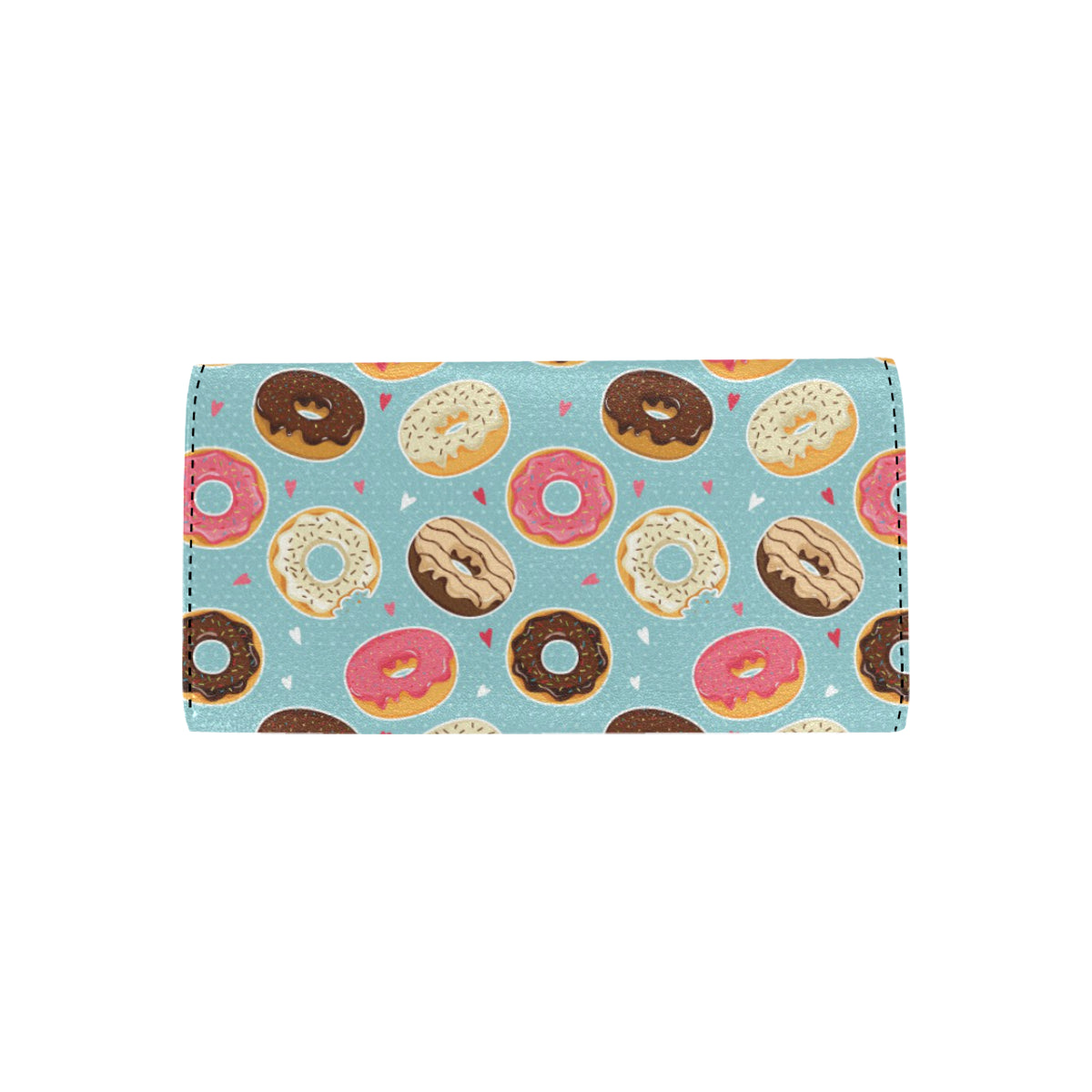 Donut Pattern Print Design DN04 Women's Trifold Wallet