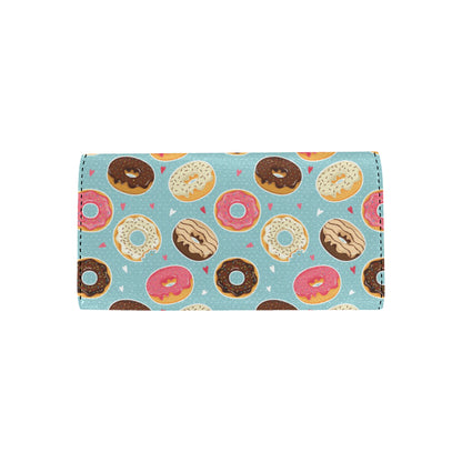 Donut Pattern Print Design DN04 Women's Trifold Wallet
