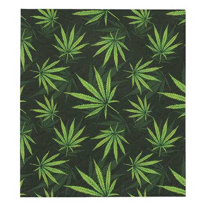 Pot Leaf Pattern Print Design A03 Premium Quilt