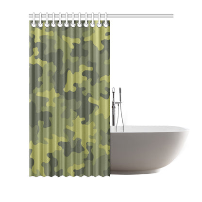 Military Camouflage Pattern Print Design 02 Shower Curtain