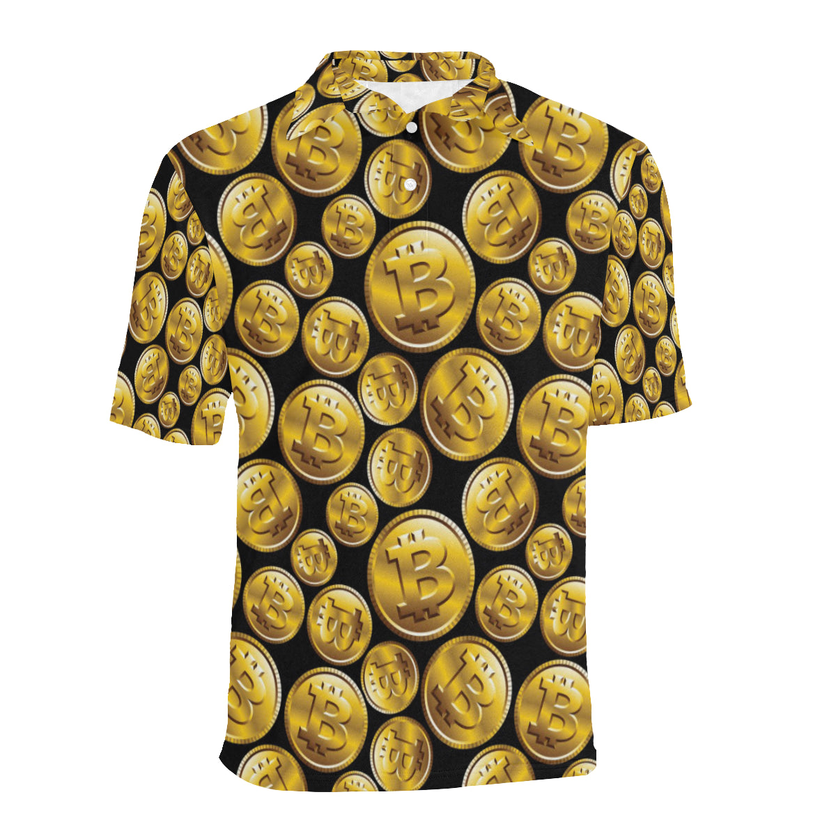 Bitcoin Pattern Print Design DO05 Men Polo Shirt