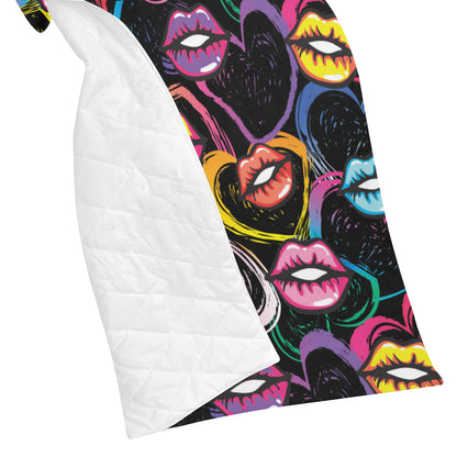 Pop Art Lip Pattern Print Design A03 Premium Quilt