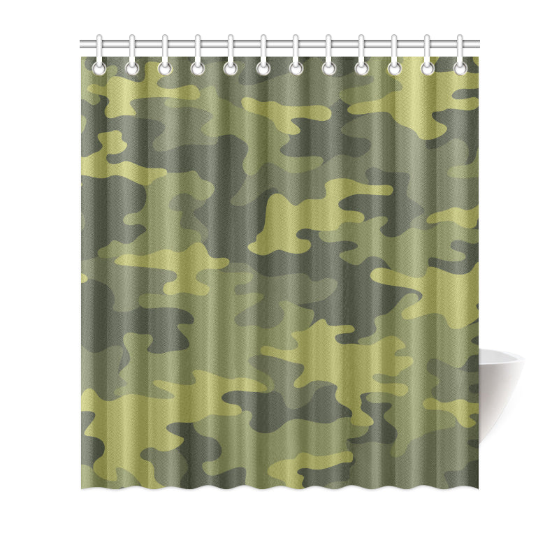 Military Camouflage Pattern Print Design 02 Shower Curtain