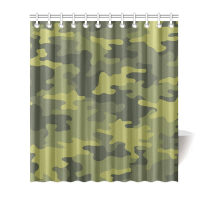 Military Camouflage Pattern Print Design 02 Shower Curtain