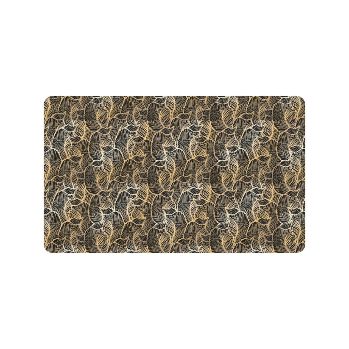 Elegant Gold leaf Print Rubber Doormat