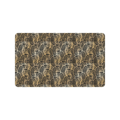 Elegant Gold leaf Print Rubber Doormat