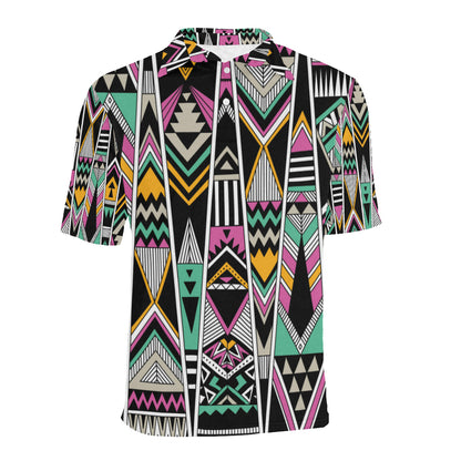 Tribal Aztec Triangle Men Polo Shirt