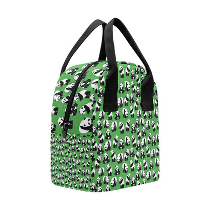 Panda Bear Pattern Themed Print Insulated Lunch Bag