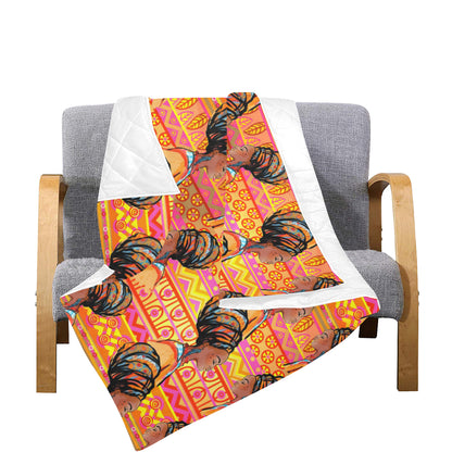 African Girl Aztec Premium Quilt