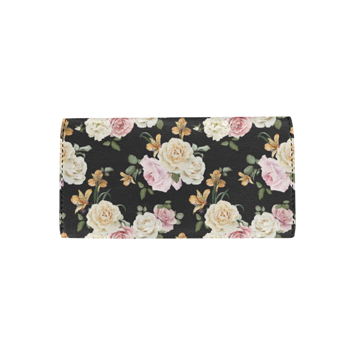 Rose Pattern Print Design A01 Women's Trifold Wallet