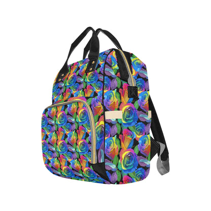 Rose Pattern Print Design RO02 Diaper Bag Backpack