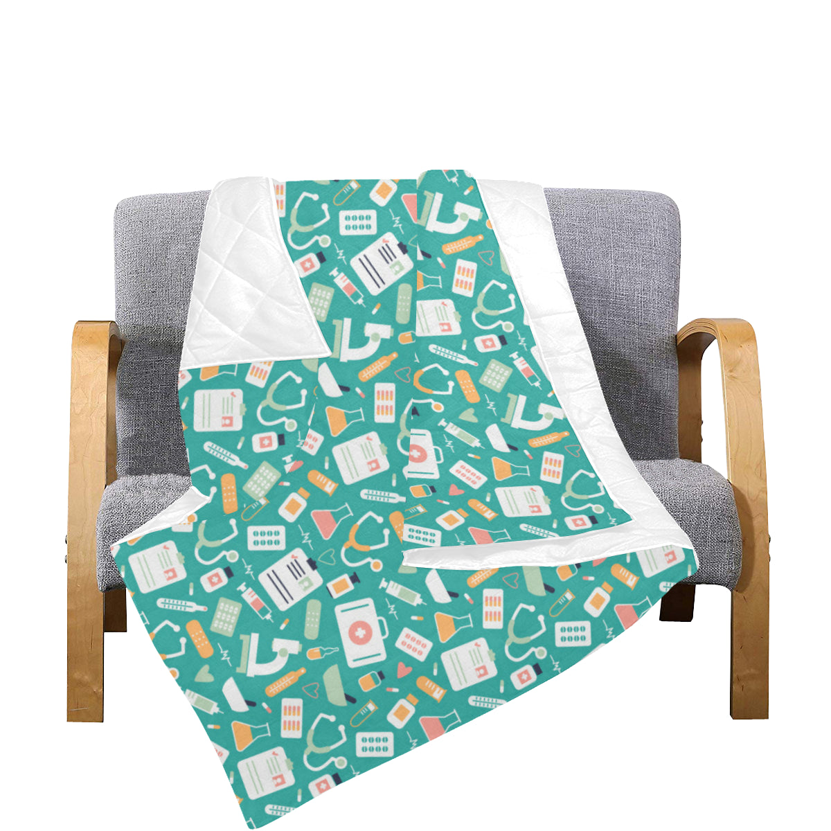 Medical Pattern Print Design 03 Premium Quilt