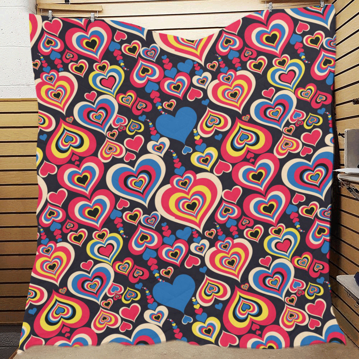 Heart Pattern Print Design HE08 Premium Quilt