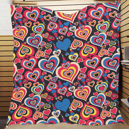 Heart Pattern Print Design HE08 Premium Quilt