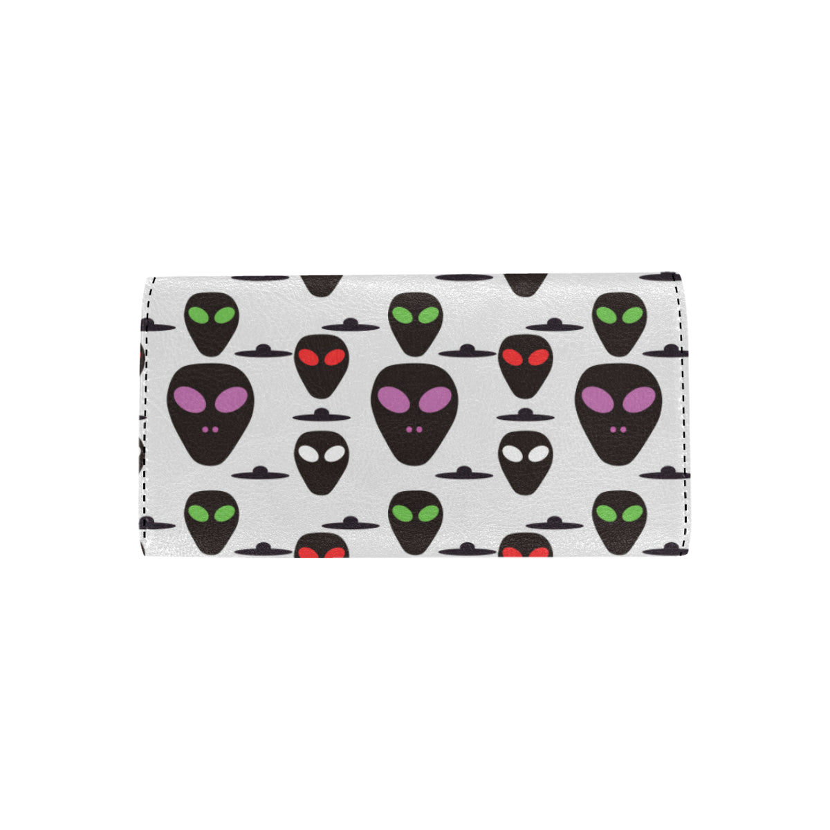 Alien Pattern Print Design 06 Women's Trifold Wallet