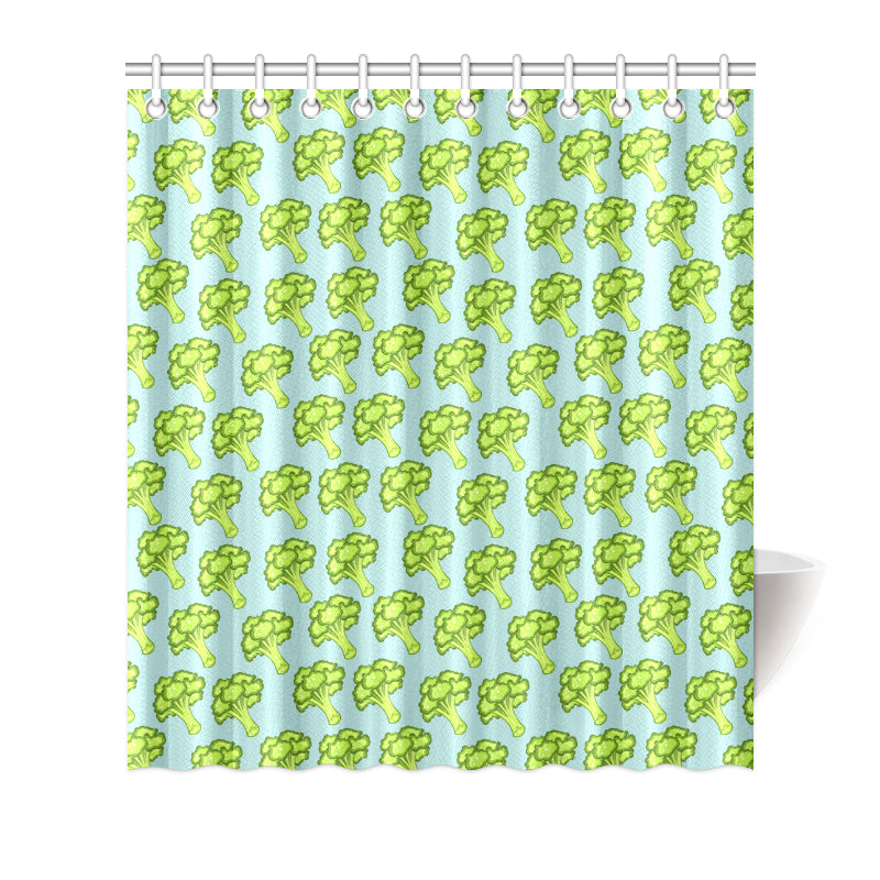 Broccoli Pattern Print Design 02 Shower Curtain