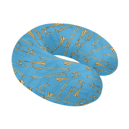 Trombone Pattern Print Design 01 U-Shaped Travel Neck Pillow