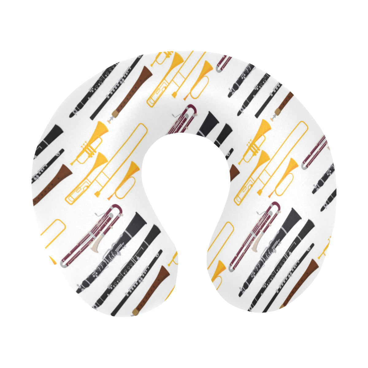 Clarinet Pattern Print Design 01 U-Shaped Travel Neck Pillow