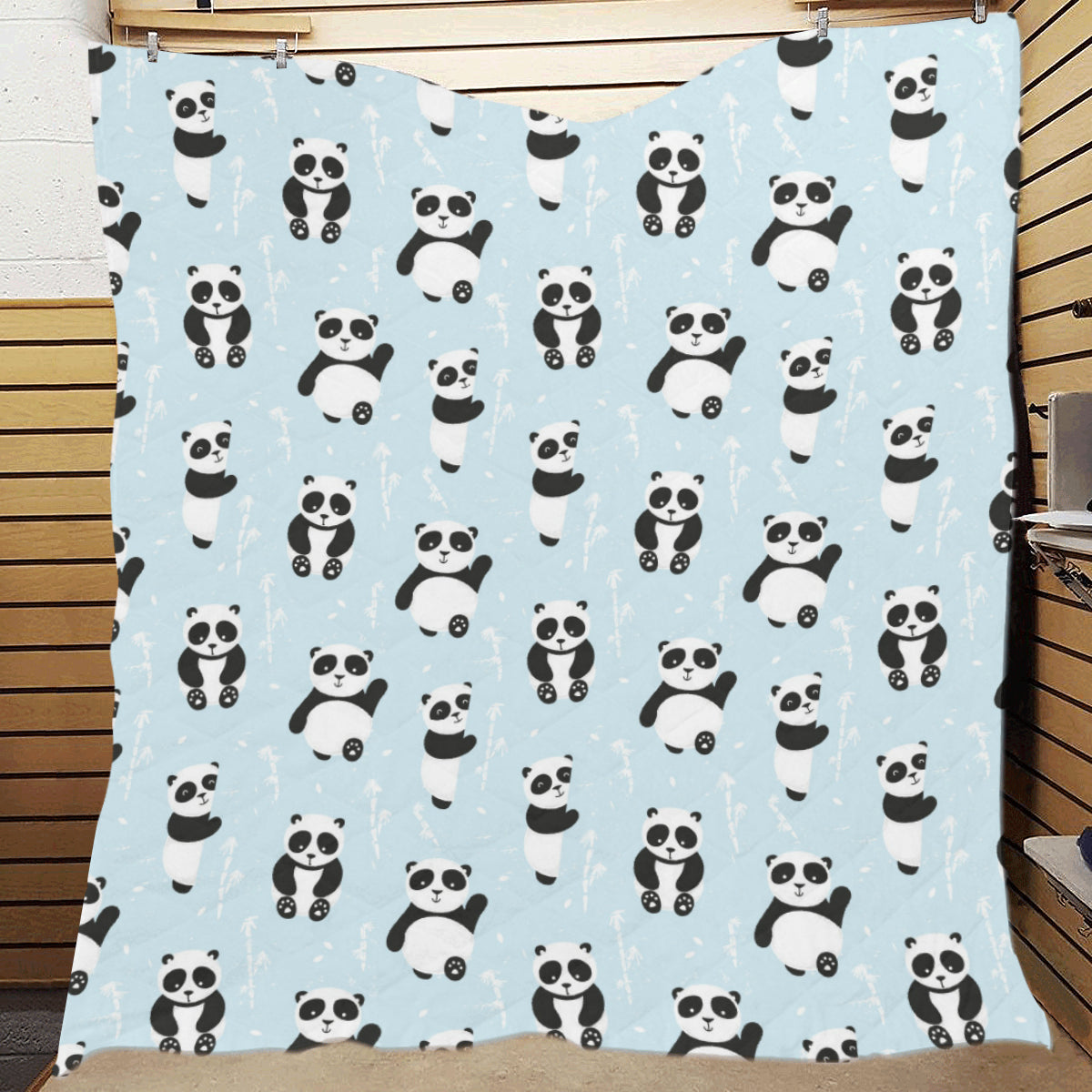 Panda Pattern Print Design A01 Premium Quilt