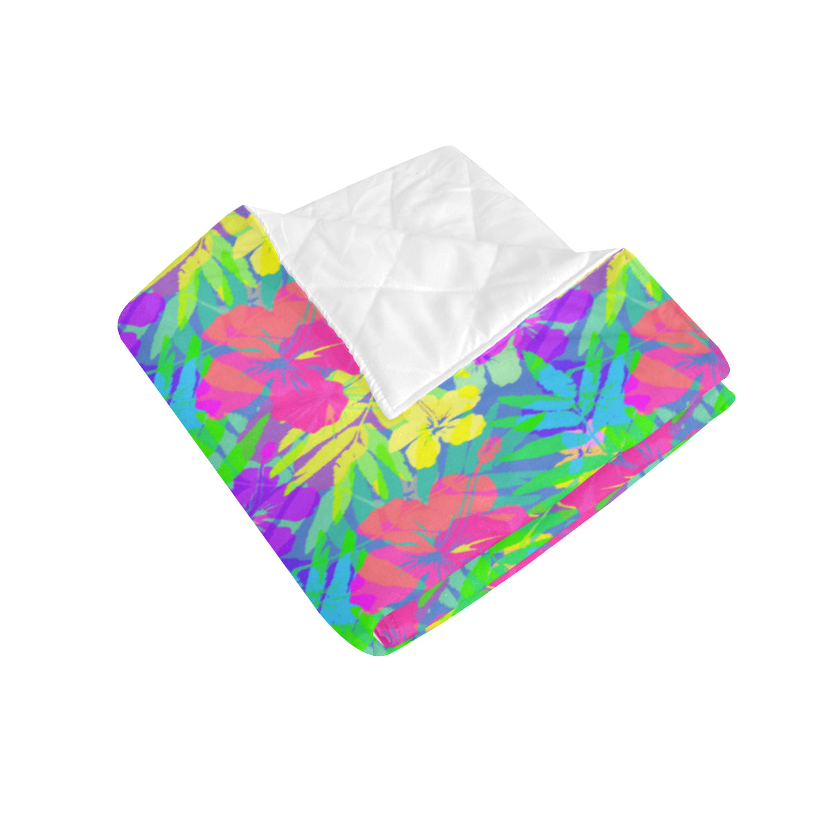 Neon Tropical Pattern Print Design A03 Premium Quilt