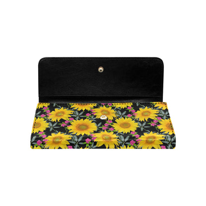 Sunflower Pattern Print Design SF014 Women's Trifold Wallet