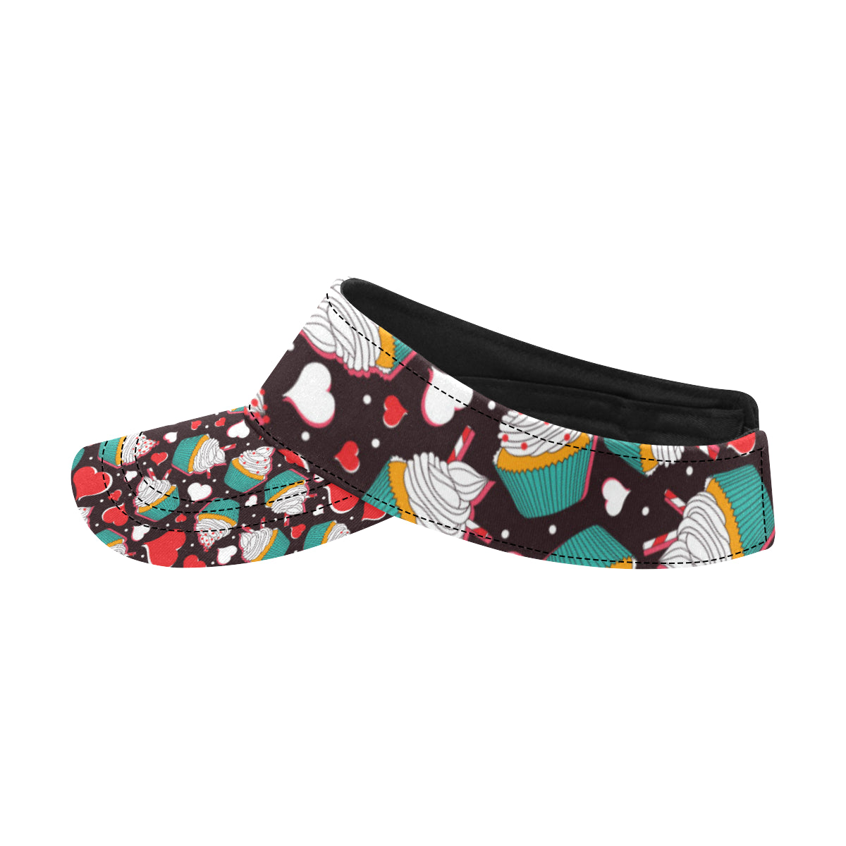 Cupcakes Heart Print Pattern Unisex Sun Visor