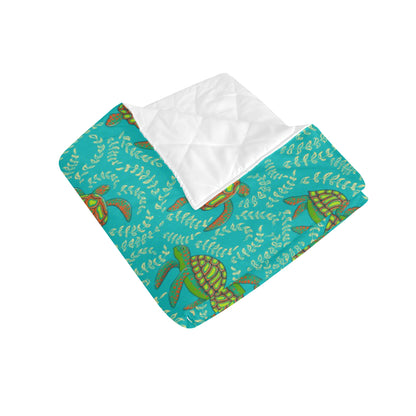 Sea Turtle Pattern Print Design T010 Premium Quilt