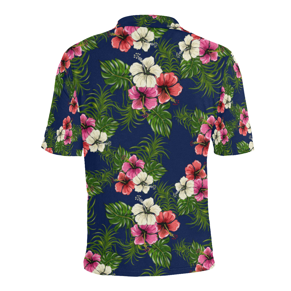 Hibiscus Pattern Print Design HB028 Men Polo Shirt