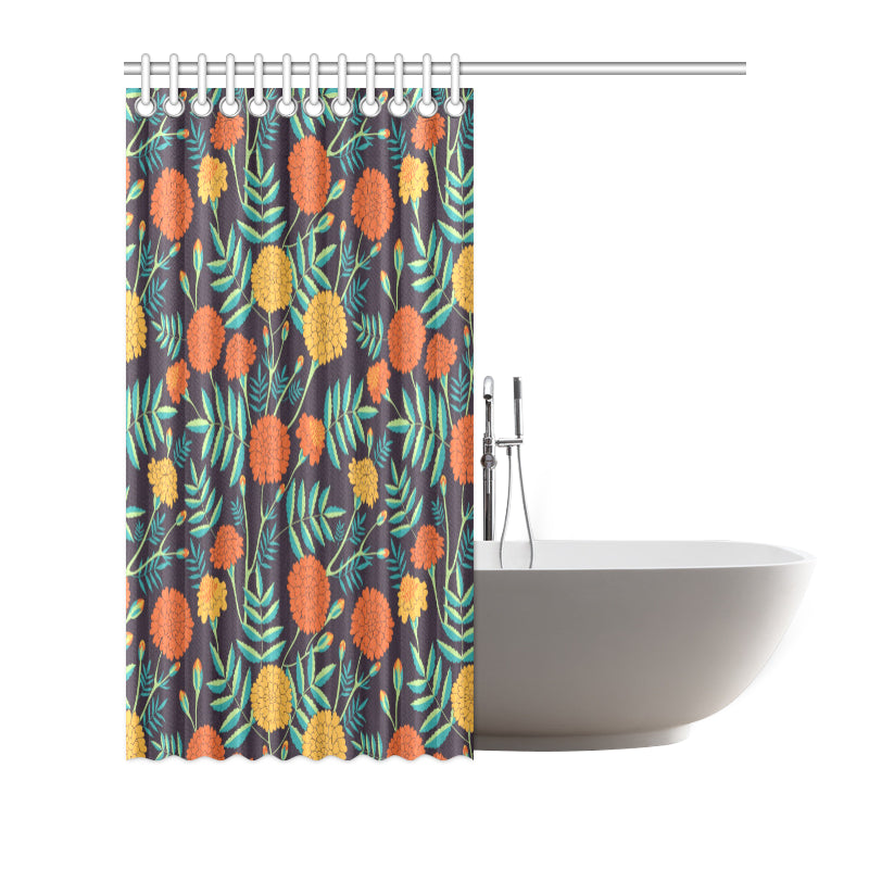 Marigold Pattern Print Design MR01 Shower Curtain