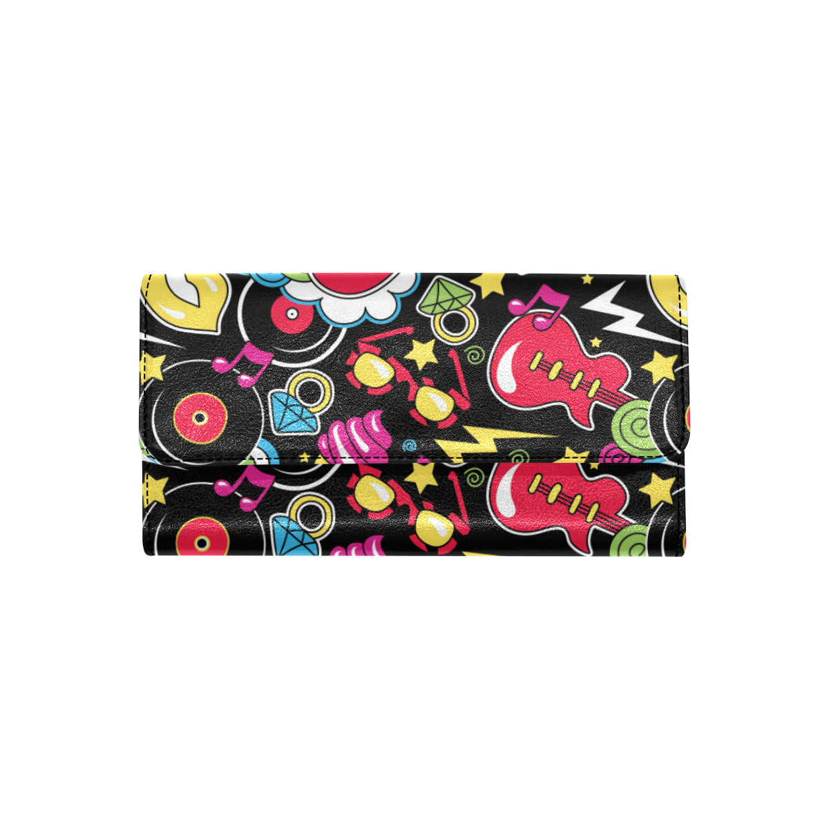 Pop Art Pattern Print Design A04 Women's Trifold Wallet