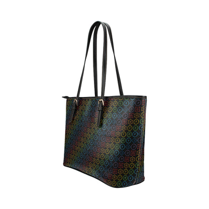 Chakra Colorful Symbol Pattern Leather Tote Bag