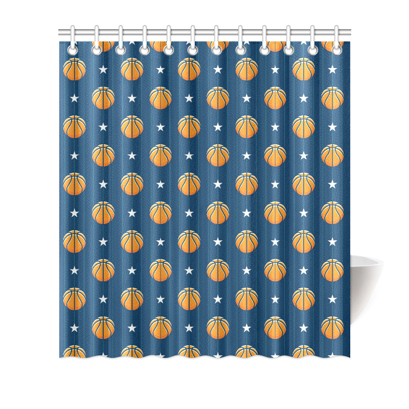 Basketball Star Print Pattern Shower Curtain