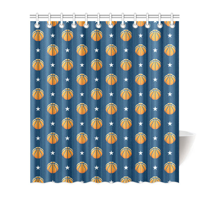 Basketball Star Print Pattern Shower Curtain