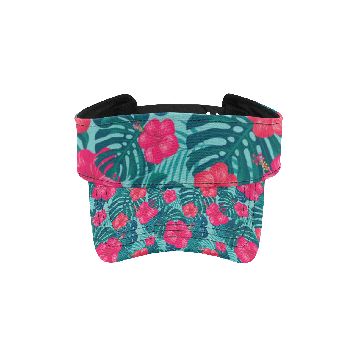 Red Hibiscus Pattern Print Design HB017 Unisex Sun Visor