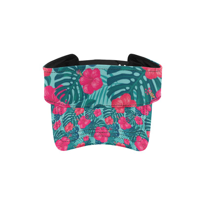 Red Hibiscus Pattern Print Design HB017 Unisex Sun Visor