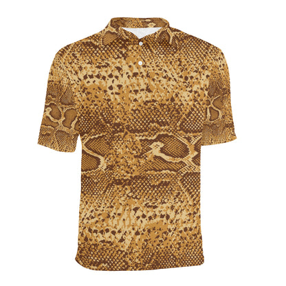 Python Brown Pattern Print Design A03 Men Polo Shirt