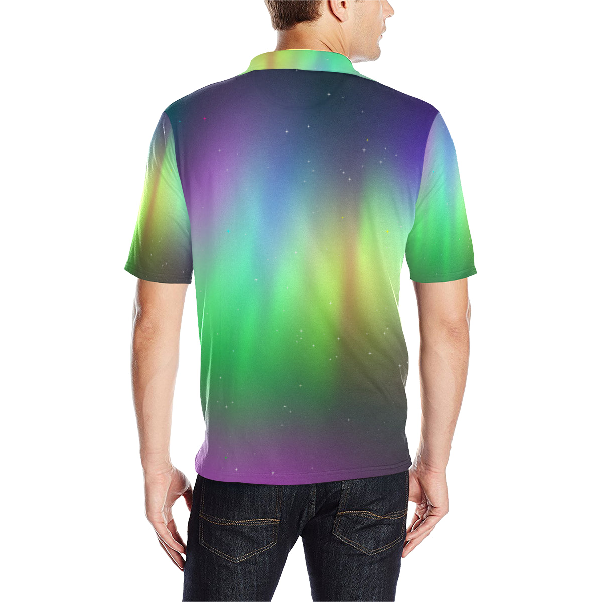 Aurora Borealis Pattern Print Design 03 Men Polo Shirt