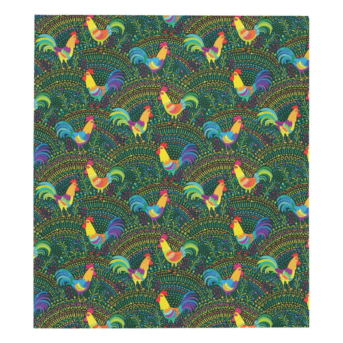 Rooster Pattern Print Design A01 Premium Quilt