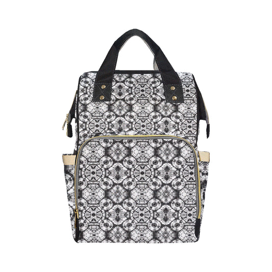 Tie Dye Black White Design Print Diaper Bag Backpack